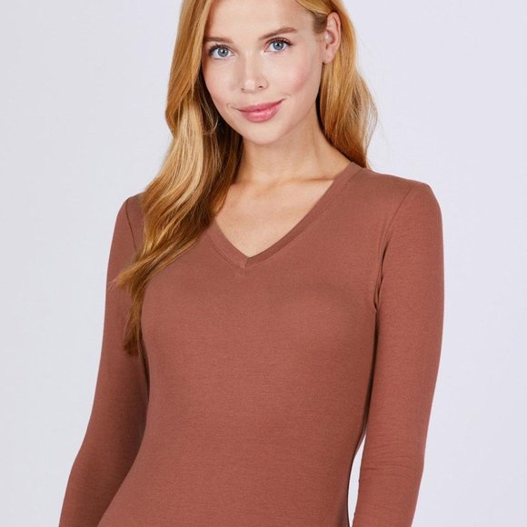 Cotton Jersey V-Neck Top - Picture 15 of 16